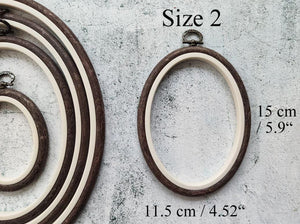 Brown Embroidery Hoop - Oval Nurge Flexible Hoop - Luca-S Hoops