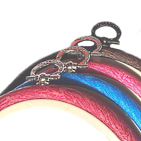 Brown Embroidery Round Hoop - Nurge Flexible Hoop, Round Cross Stitch Hoop - Luca-S Hoops