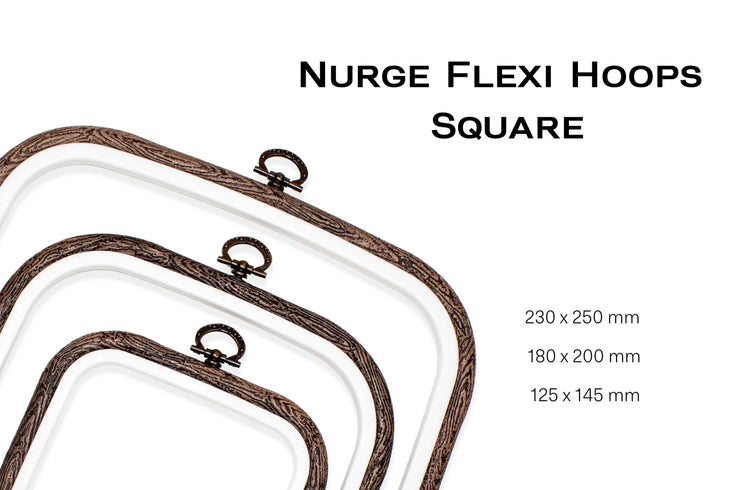 Brown Square Embroidery Hoop - Nurge Flexible Cross Stitch Hoop - Luca-S Hoops
