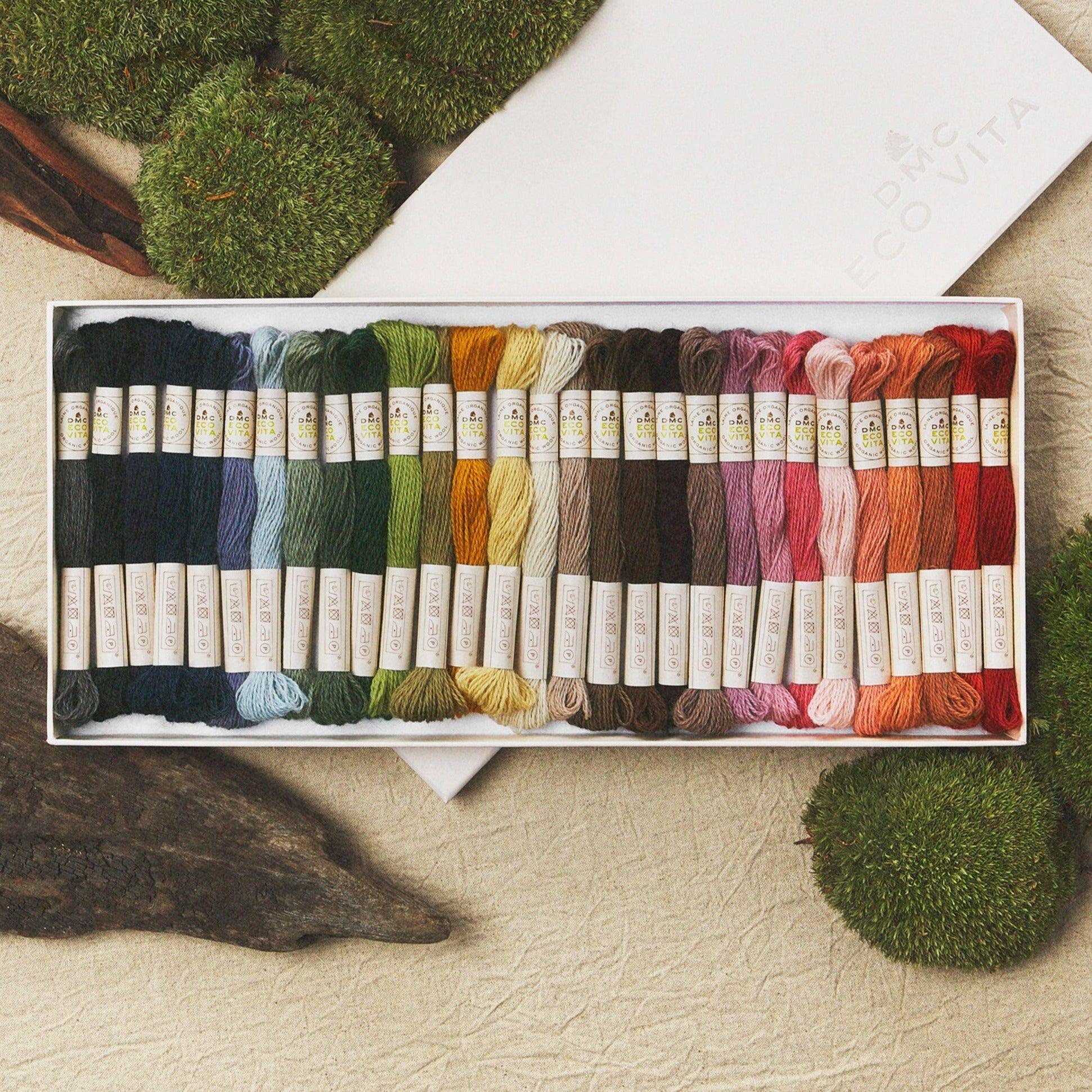 Collectors Box 30 Shades Eco Vita Naturally Dyed Organic Wool Thread - Luca-S Wool Thread