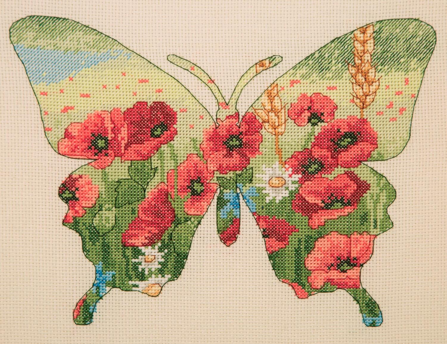 Counted Cross Stitch Kit Maia - Butterfly Silhouette, 05044 - Luca-S Cross Stitch Kits