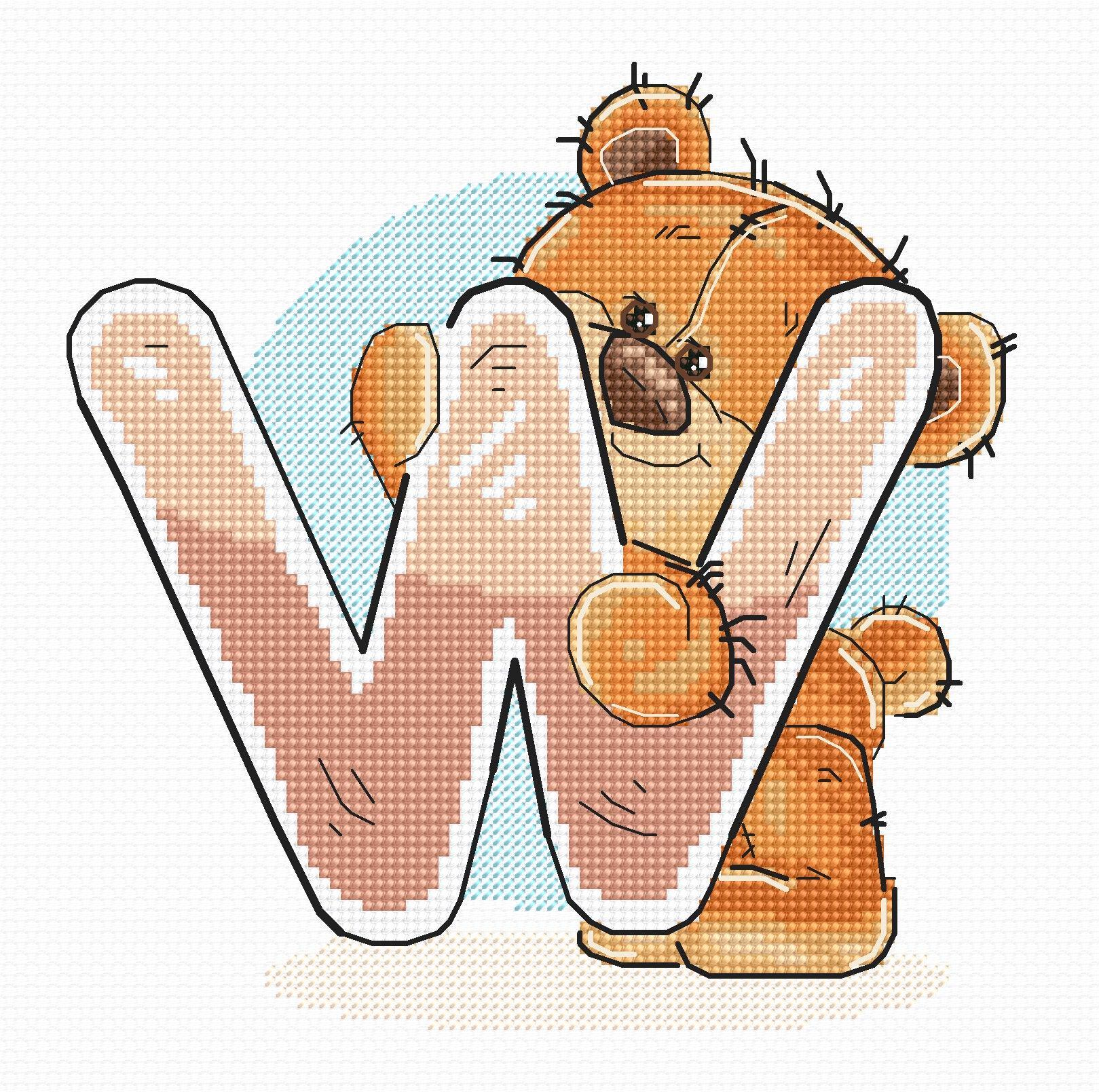 Cross Stitch Kit Alphabet - Luca-S Kit - Letter „W” B1224
