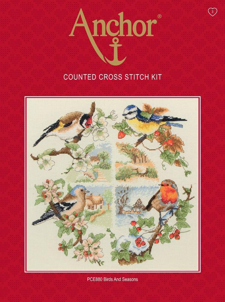 Cross Stitch Kit Anchor - Birds and Seasons