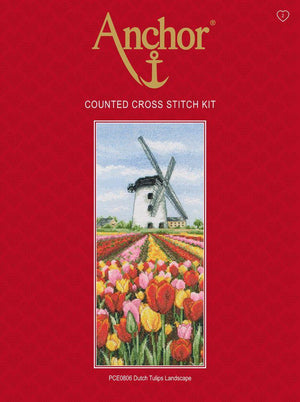 Cross Stitch Kit Anchor - Dutch Tulips Landscape - Luca-S Cross Stitch Kits