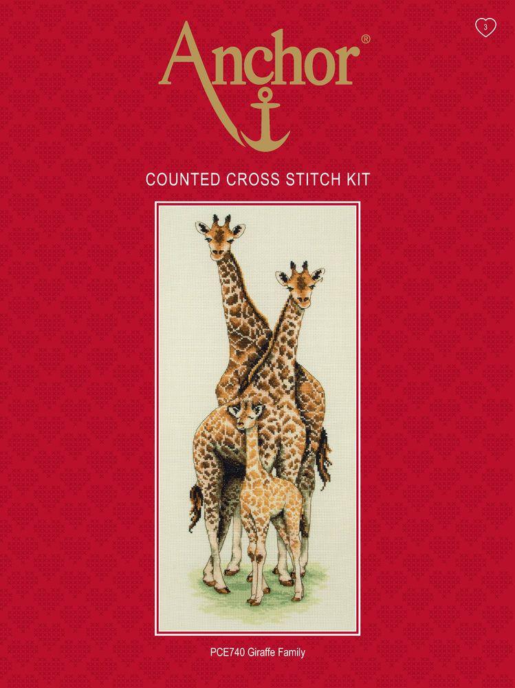 Cross Stitch Kit Anchor - Giraffe Family - Luca-S Cross Stitch Kits