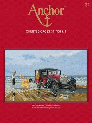 Cross Stitch Kit Anchor - Vintage Rolls On The Beach - Luca-S Cross Stitch Kits