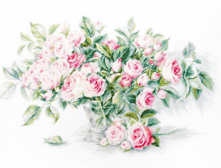 Cross Stitch Kit - Bouquet of Pink Roses, B2286 - Luca-S Cross Stitch Kits