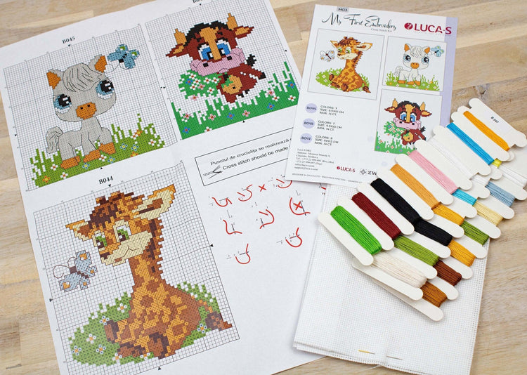 Cross Stitch Kit for Beginners -  Kids Embroidery Kit M03 - Luca-S