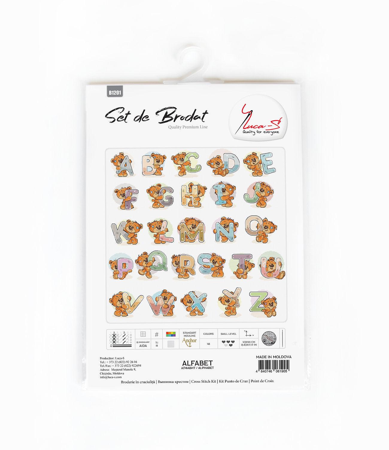 Cross Stitch Kit Luca-S - Alphabet, B1201 - Luca-S Cross Stitch Kits