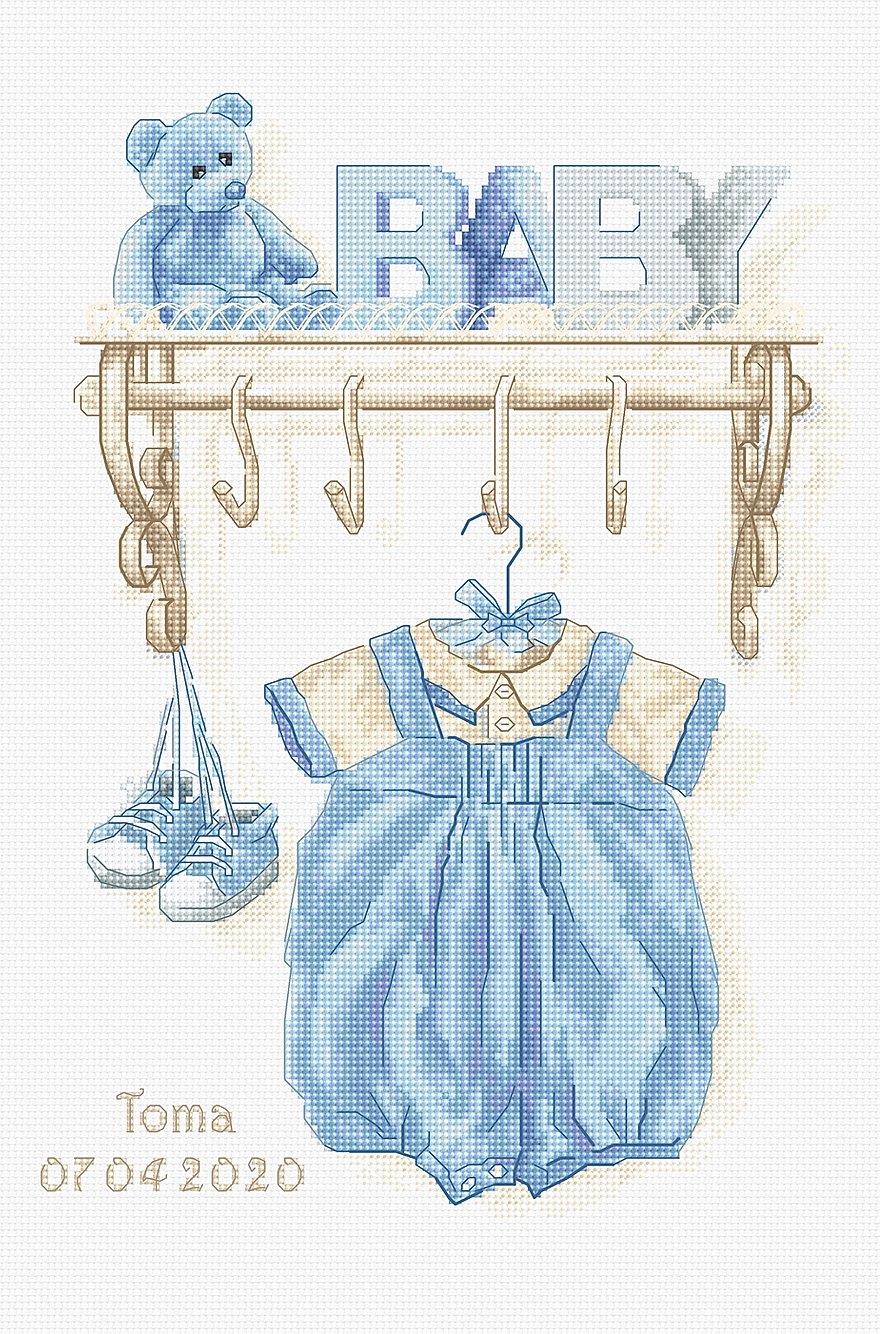 Cross Stitch Kit Luca-S - Baby boy birth, B1174 - Luca-S Cross Stitch Kits
