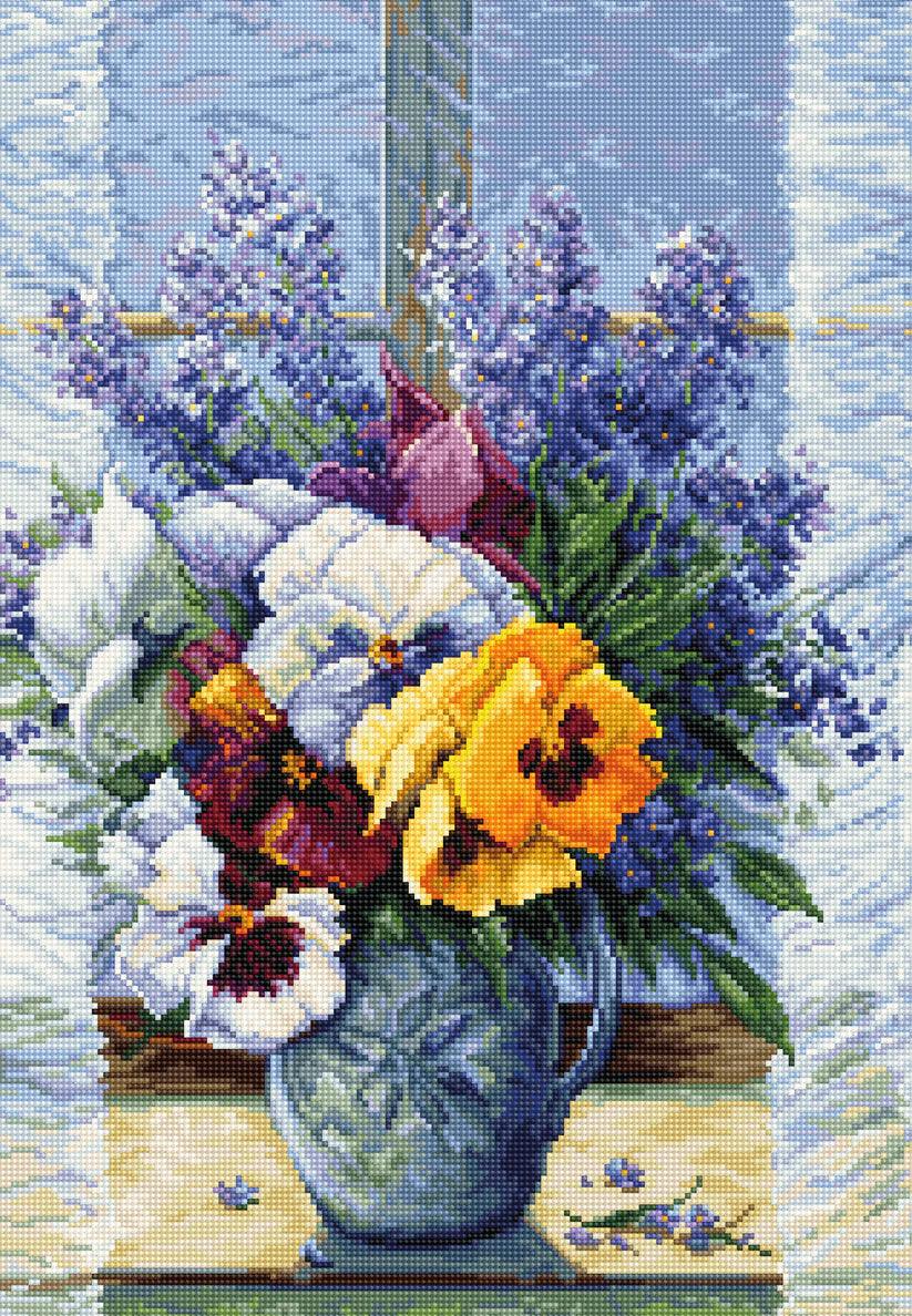 Cross Stitch Kit Luca-S - Bouquet with Pansies, B7030 - Luca-S New