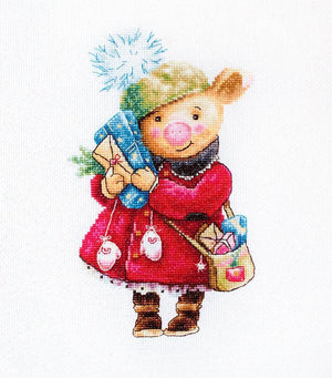 Cross Stitch Kit Luca-S - Christmas pig B1153 - Luca-S