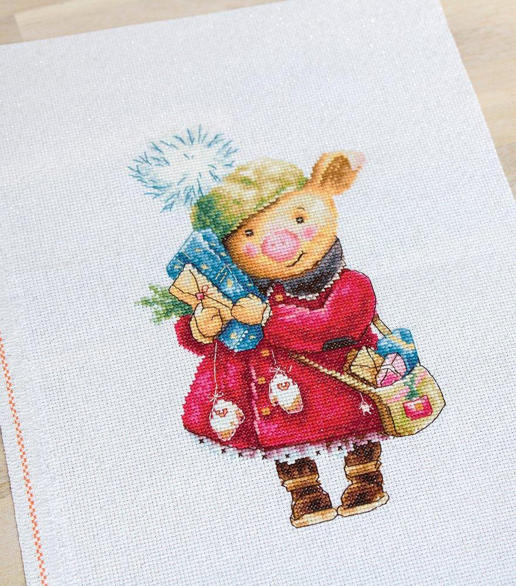 Cross Stitch Kit Luca-S - Christmas pig B1153 - Luca-S