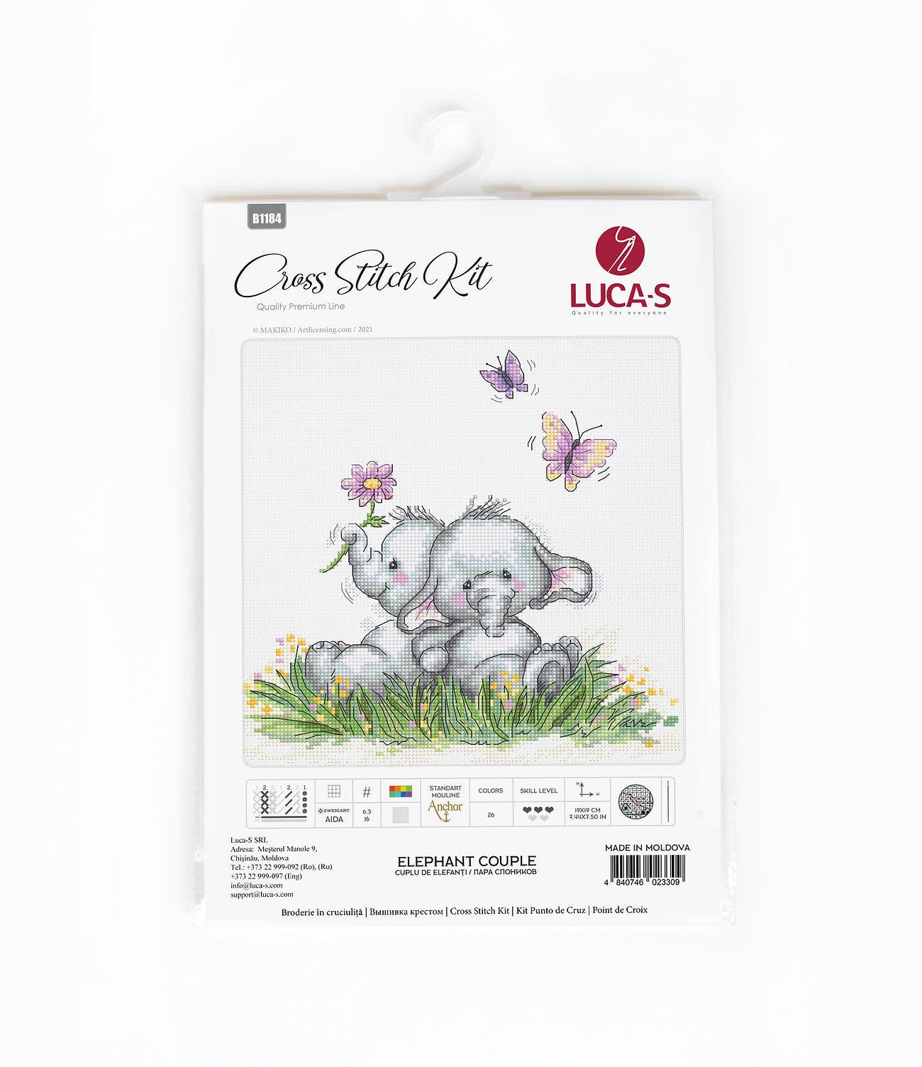 Cross Stitch Kit Luca-S -  Elephant Couple - HobbyJobby