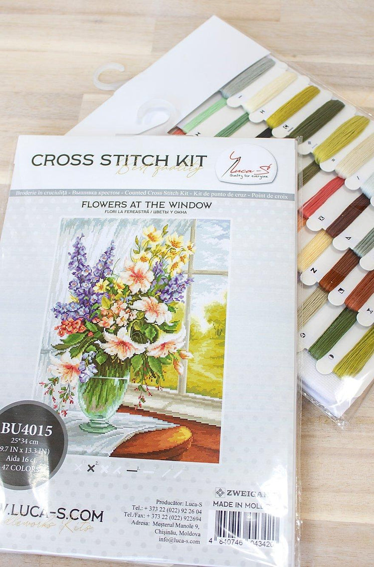 Cross Stitch Kit Luca-S - Flowers by the window, BU4015 - Luca-S Cross Stitch Kits