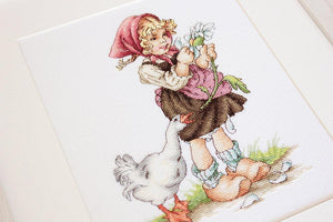 Cross Stitch Kit Luca-S - Girl with the goose, B1047 - Luca-S