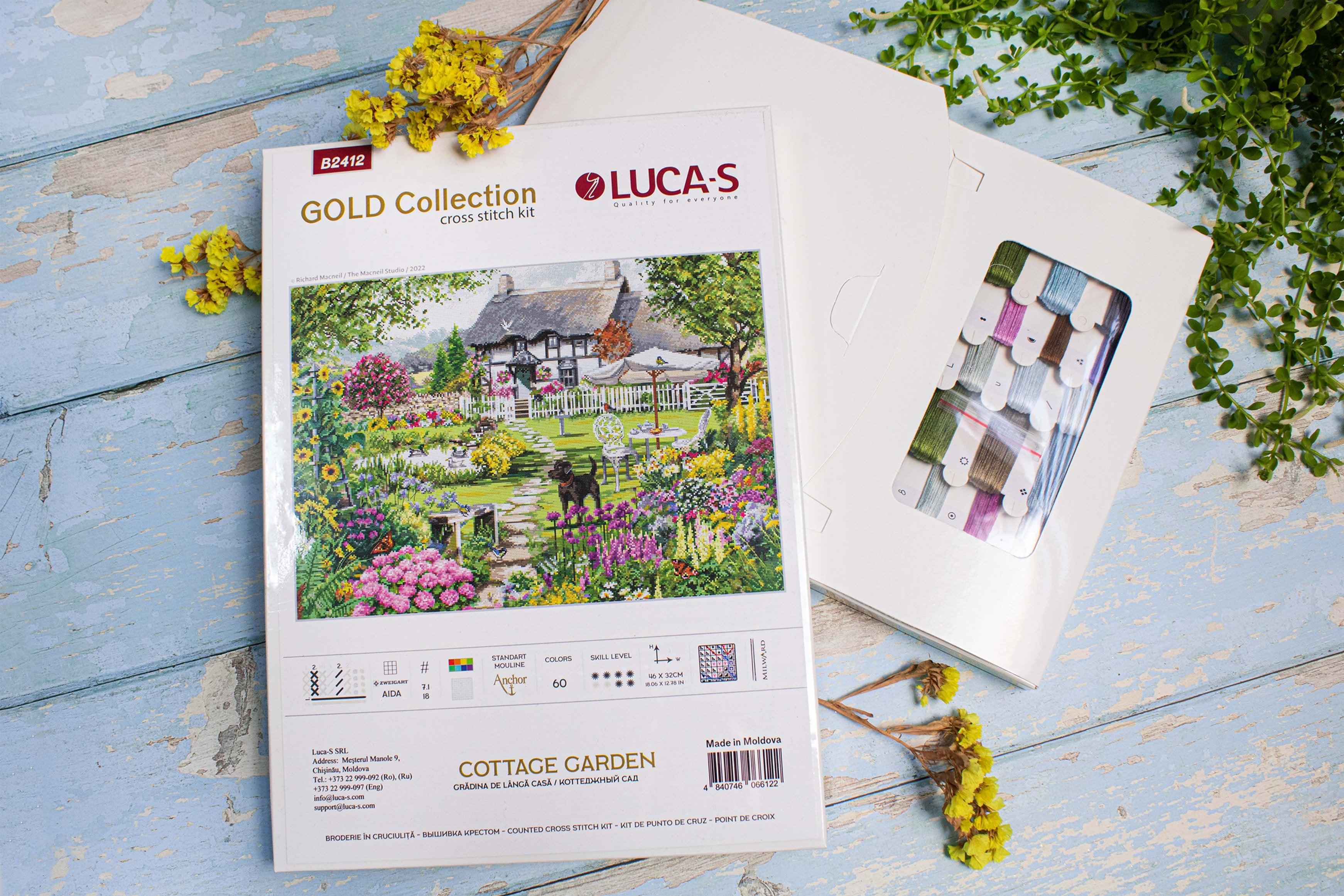 Cross Stitch Kit Luca-S GOLD - Cottage Garden, B2412 - Luca-S Cross Stitch Kits