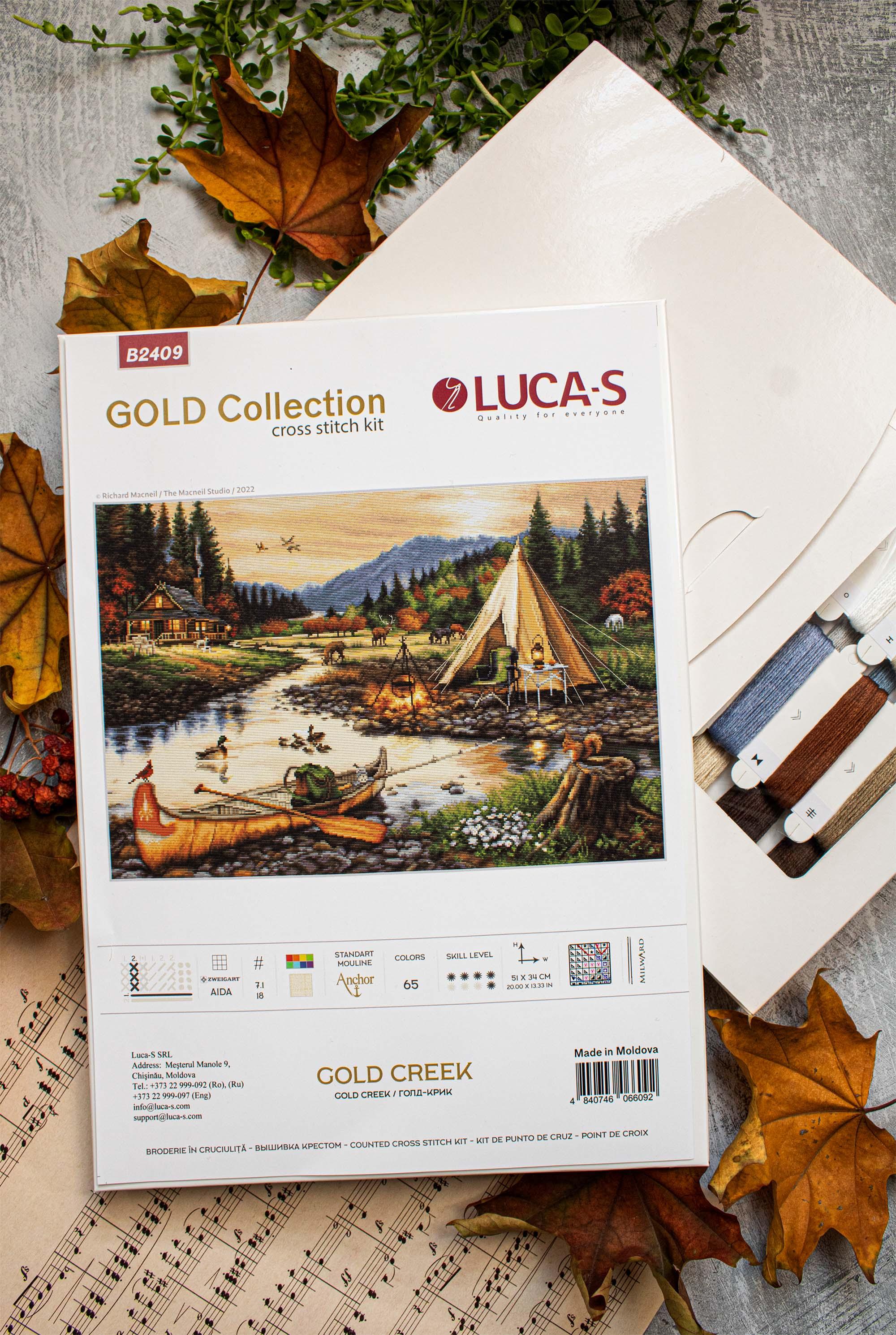 Cross Stitch Kit Luca-S GOLD - Gold Creek, B2409 - Luca-S Cross Stitch Kits
