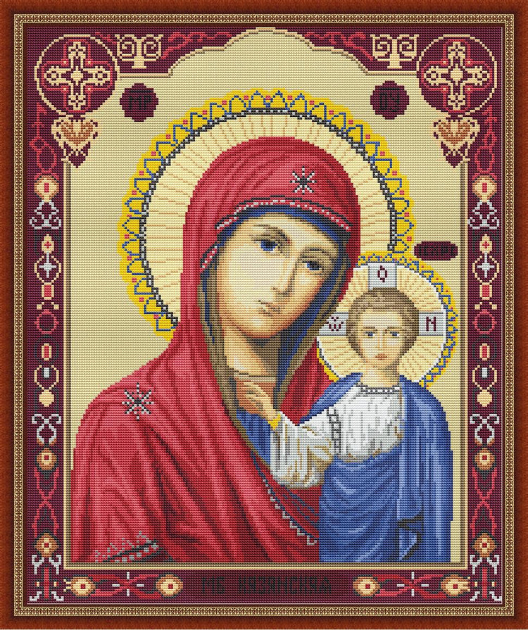 Cross Stitch Kit Luca-S - Icon of Kazan Mother of God - HobbyJobby