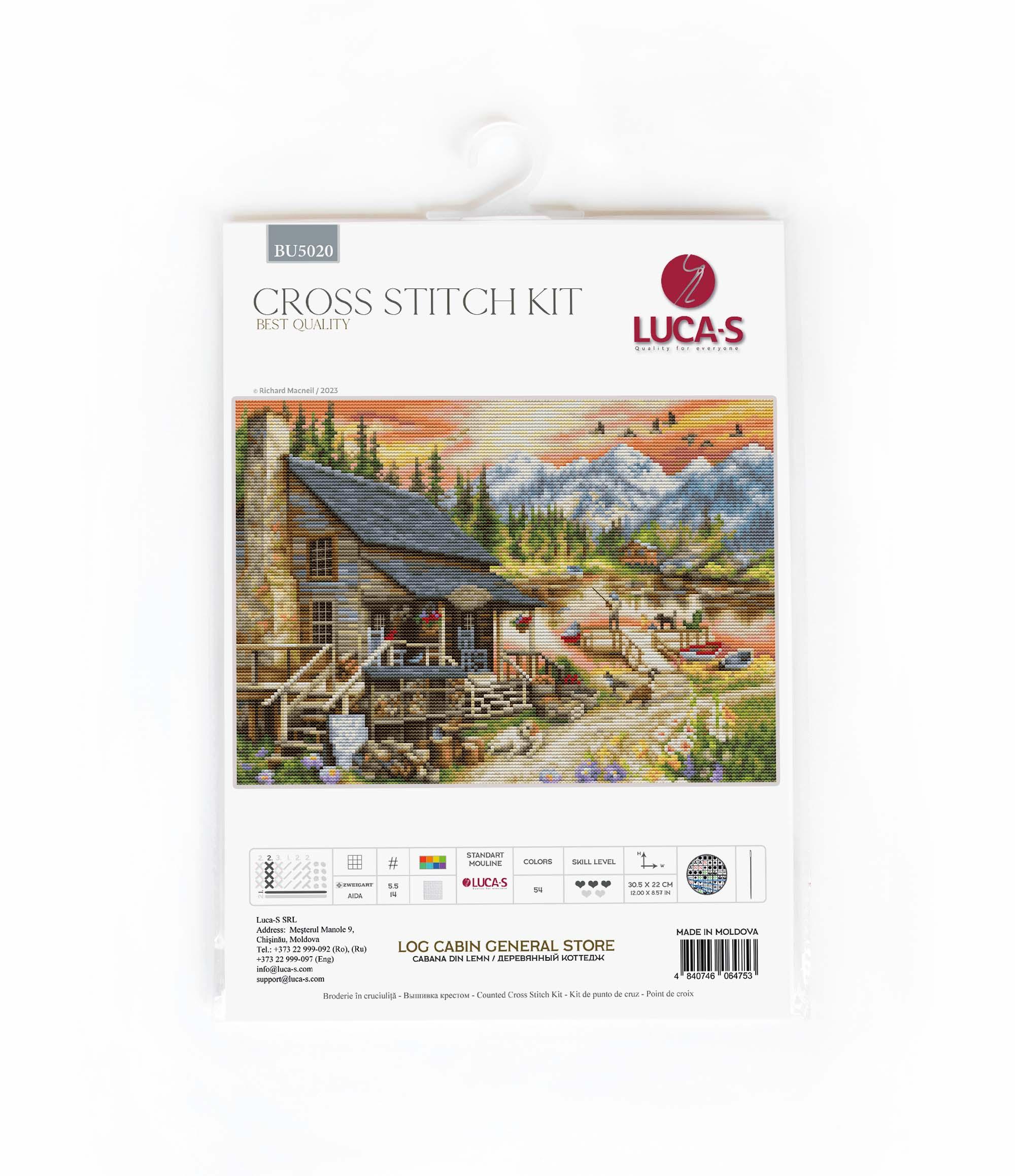 Cross Stitch Kit Luca-S - Log Cabin General Store, BU5020 - Luca-S Cross Stitch Kits