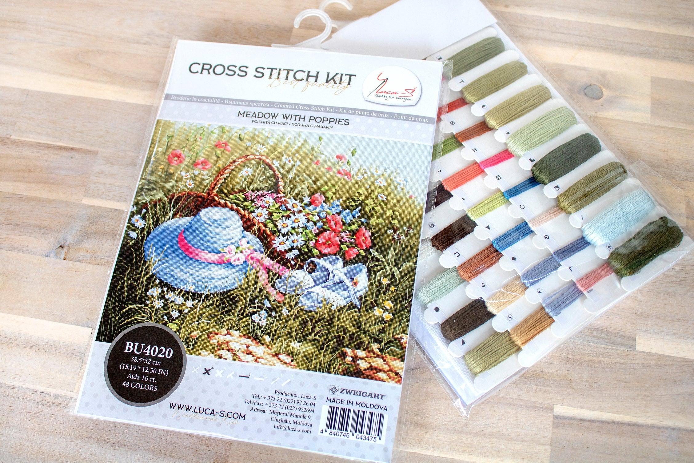 Cross Stitch Kit Luca-S - Meadow with poppies, BU4020 - Luca-S Cross Stitch Kits