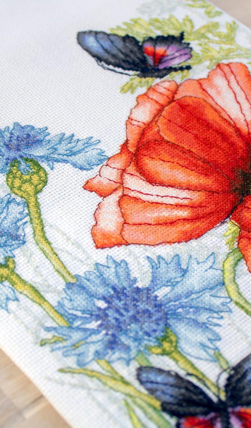 Cross Stitch Kit Luca-S - Poppies and Butterflies, BU4018 - Luca-S Cross Stitch Kits