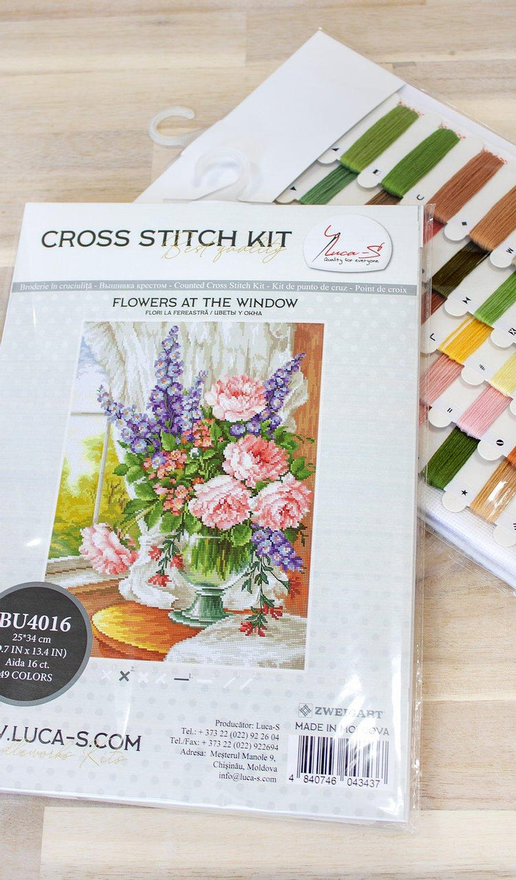 Cross Stitch Kit Luca-S - Roses and Delphiniums, BU4016 - Luca-S Cross Stitch Kits