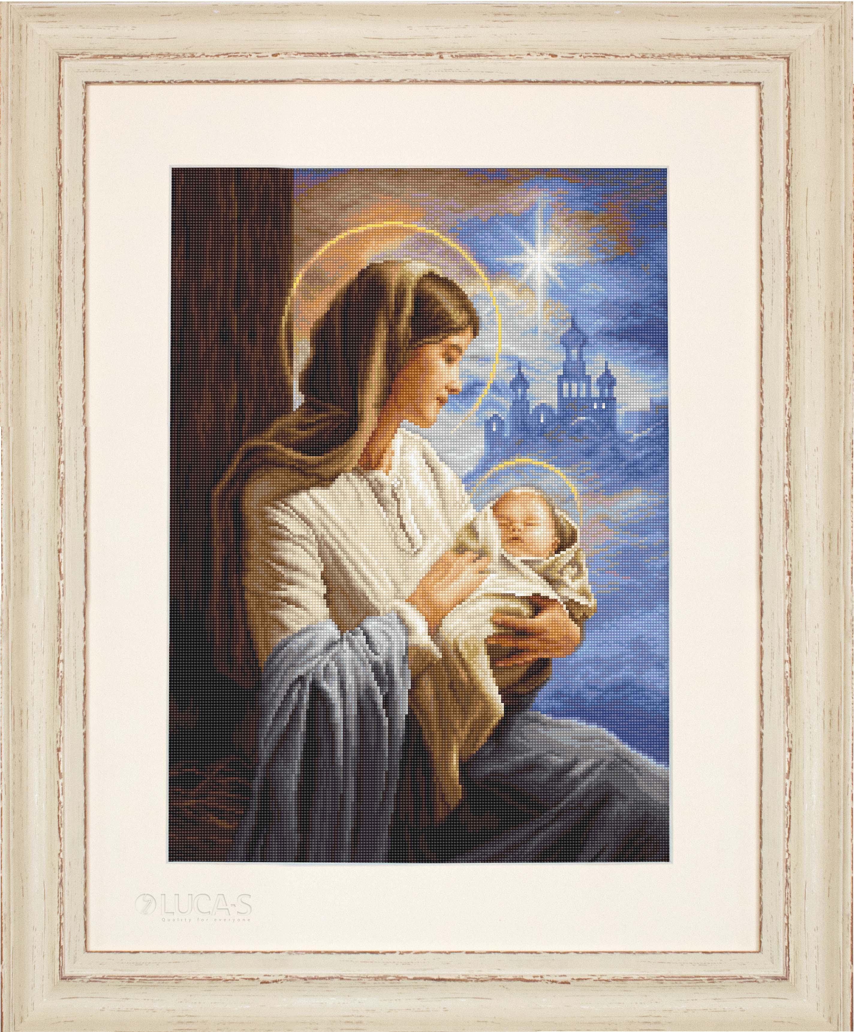 Cross Stitch Kit Luca-S - Saint Mary and The Child, GOLD Collection, B617 - Luca-S Cross Stitch Kits