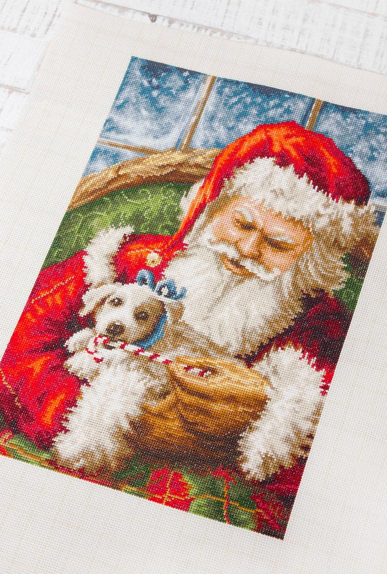 Cross Stitch Kit Luca-S - Santa Claus with a puppy, B561 - Luca-S
