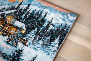 Cross Stitch Kit Luca-S - Snowy Cabin, BU4022 - Luca-S Cross Stitch Kits