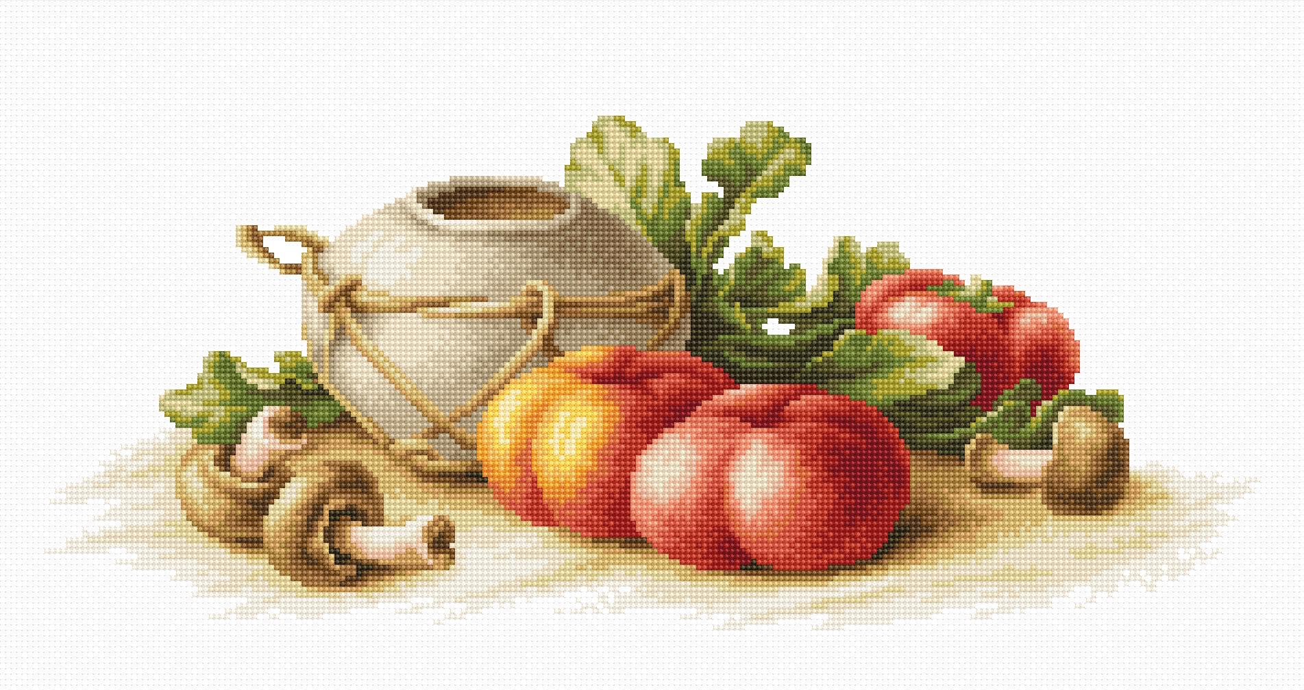 Cross Stitch Kit Luca-S - Still Life with Vegetables - HobbyJobby