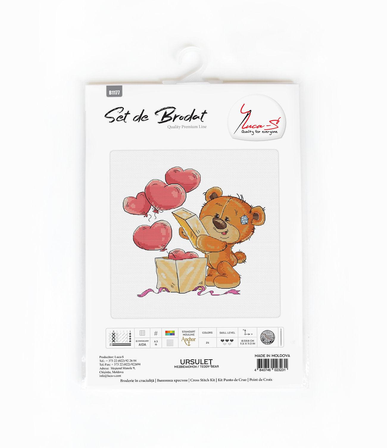 Cross Stitch Kit Luca-S - Teddy-Bear, B1177 - Luca-S Cross Stitch Kits