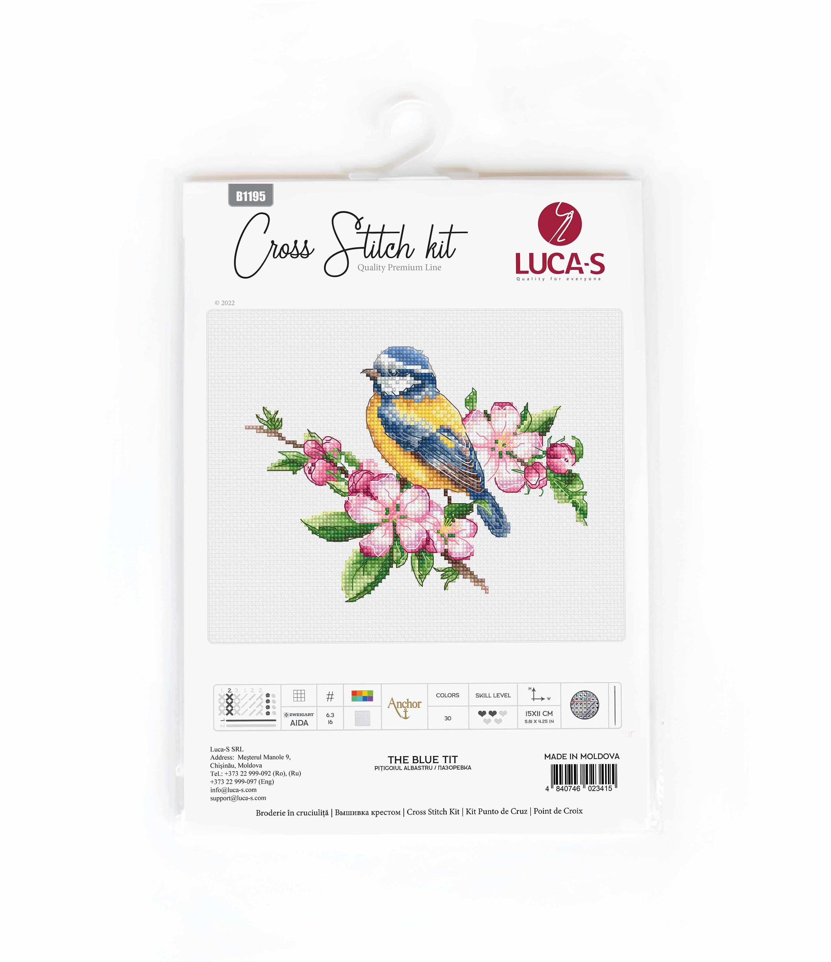 Cross Stitch Kit Luca-S - The blue tit, B1195 - Luca-S Cross Stitch Kits