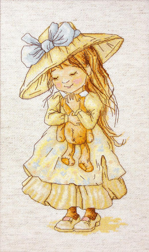 Cross Stitch Kit Luca-S - The girl with a bear, B1103 - Luca-S
