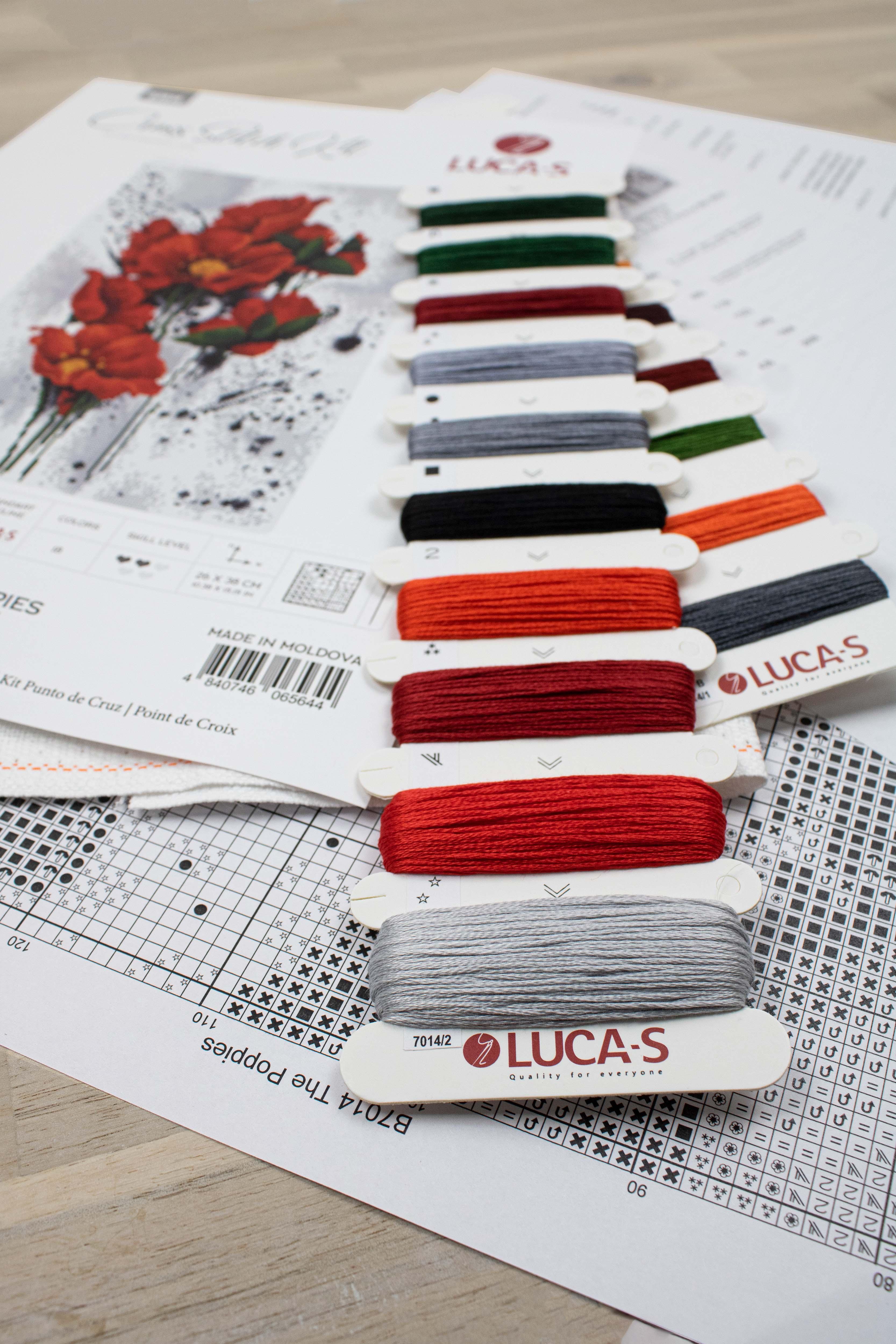 Cross Stitch Kit Luca-S - The Poppies, B7014 - Luca-S Cross Stitch Kits