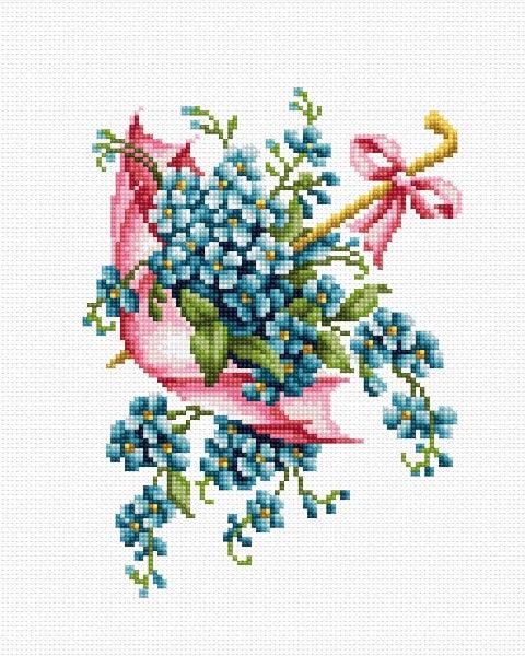 Cross Stitch Kit Luca-S - Umbrella with Flowers B111 - Luca-S