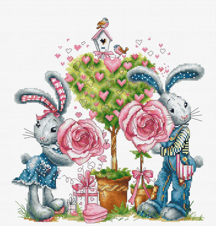 Cross Stitch Kit Luca-S - Valentine's Day - Bunnies B1124 - Luca-S