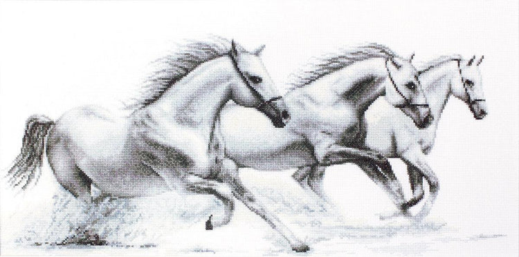 Cross Stitch Kit Luca-S - White Horses, B495 - Luca-S