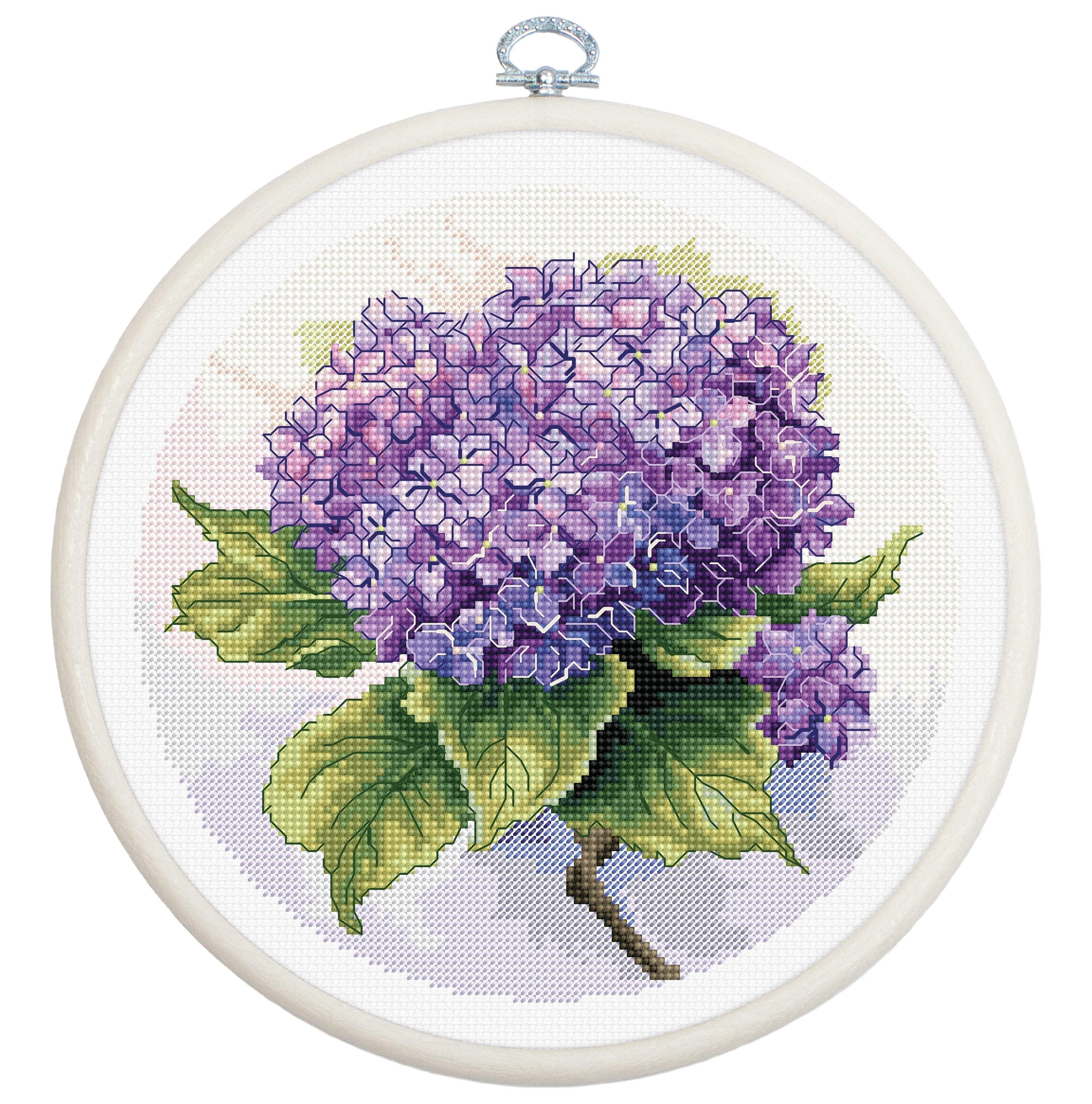Cross Stitch Kit with Hoop Included Luca-S - Hydrangea, BC225 - Luca-S Cross Stitch Kits