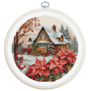 Cross Stitch Kit with Hoop Included Luca-S - Little House in The Forest, BC227 - Luca-S Cross Stitch Kits