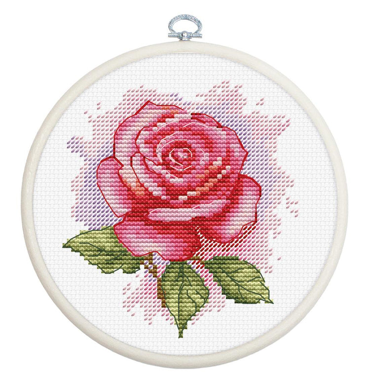 Cross Stitch Kit with Hoop Included Luca-S - Rose Aroma, BC105 - Luca-S Cross Stitch Kits