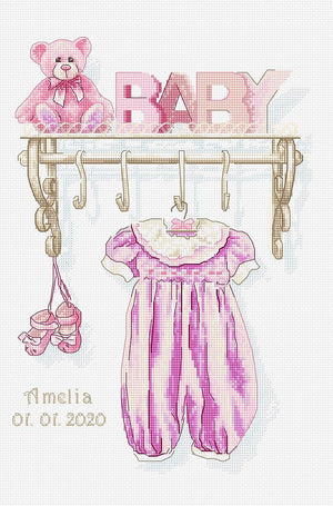 Cross Stitch Luca-S - Baby girl birth, B1175 - Luca-S Cross Stitch Kits