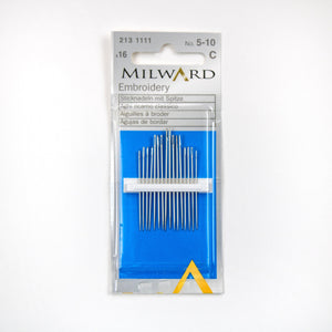 Milward Embroidery Needles No. 5 to 10 - 16 Pack - Luca-S New