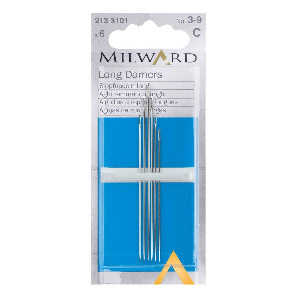 Milward Long Darner Needles No.3 to 9 - 6 Pack - Luca-S New