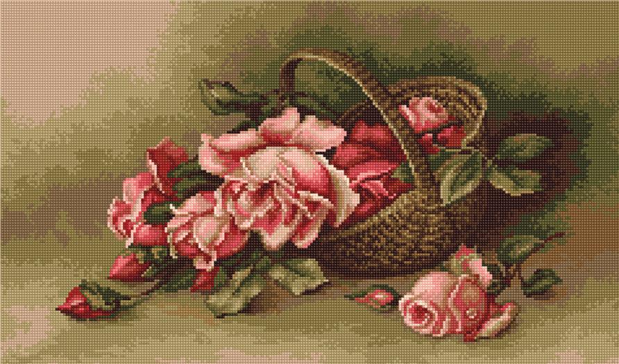Petit Point Kit Luca-S - Basket with Flowers G483 - Luca-S Petit Point Kits