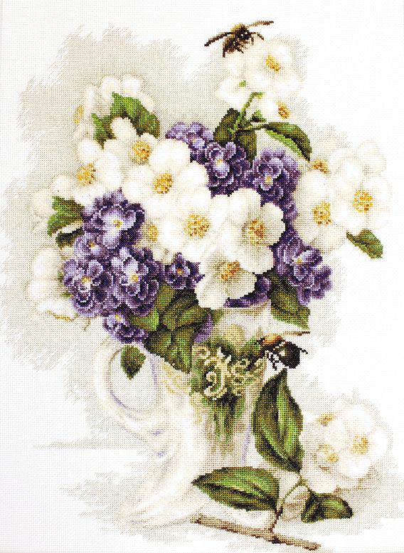 Petit Point Kit Luca-S - Jasmine Flowers In Vase, G512 - Luca-S