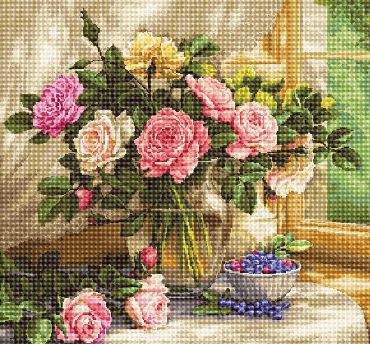 Petit Point Kit Luca-S - Still Life with Blueberries, G588 - Luca-S Petit Point Kits