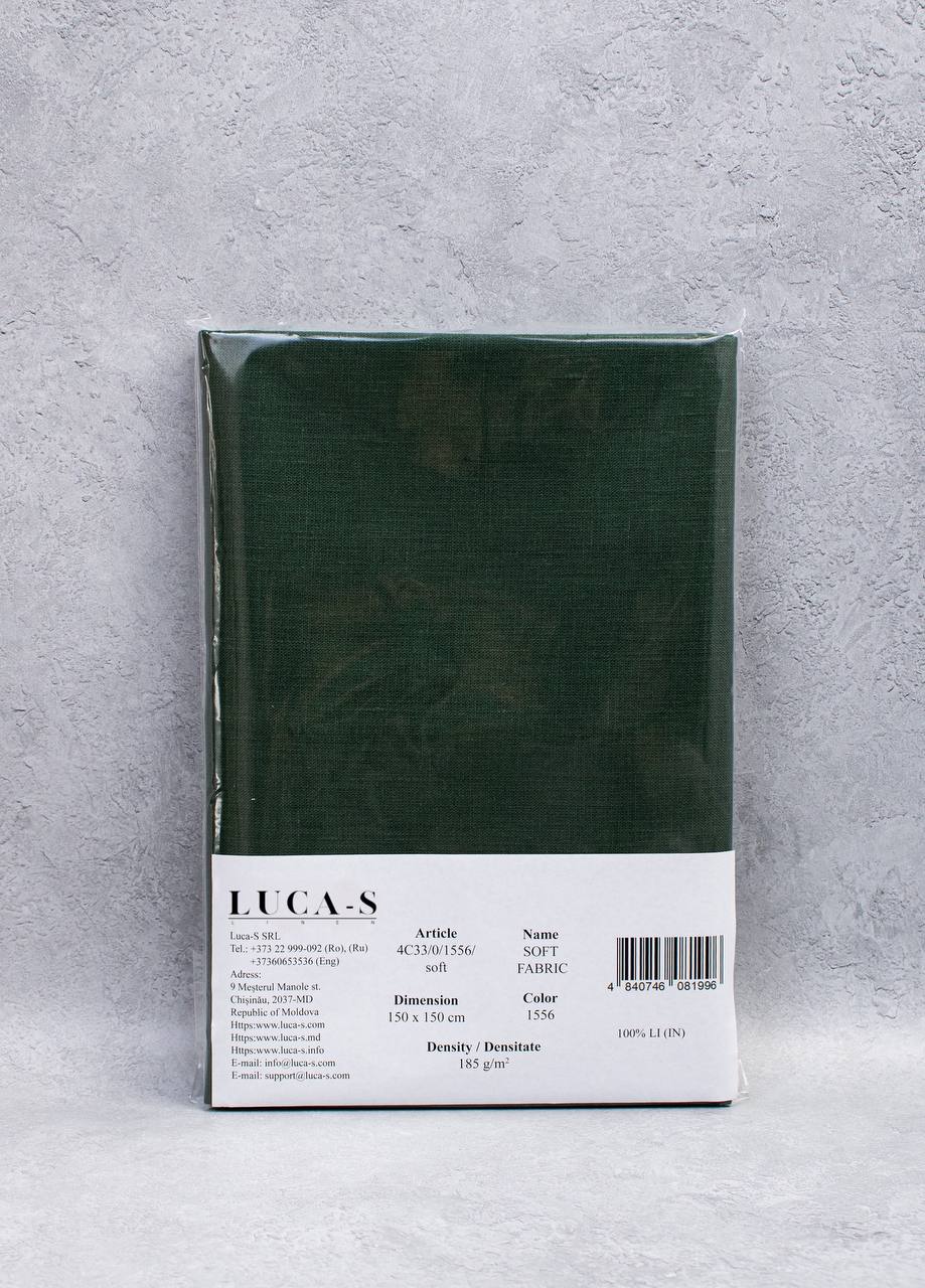 Luca-S Pure Natural 100% Linen Soft Fabric Ivy Color