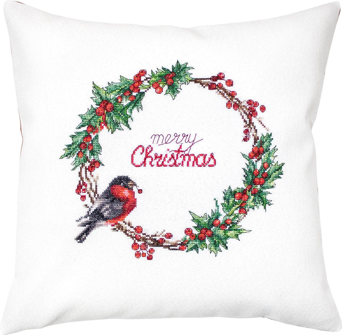 Pillow Kit - Cross Stitch - Christmas Bird, PB197 - Luca-S