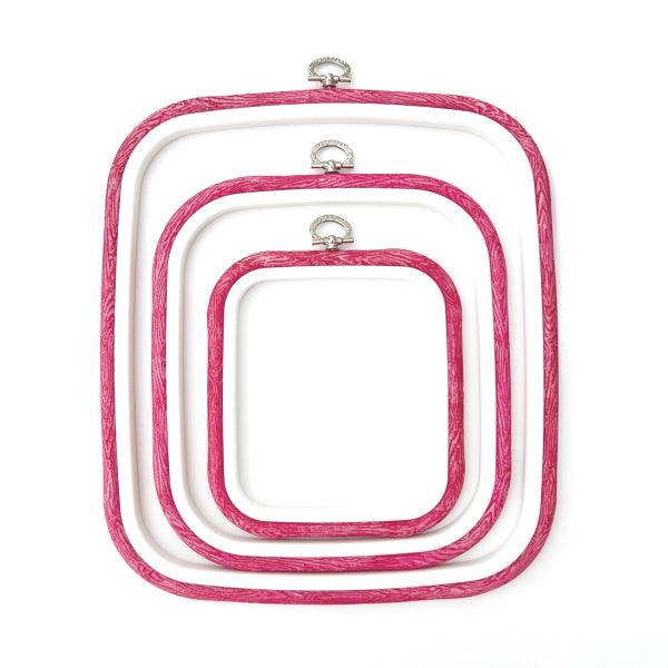 Pink Square Embroidery Hoop - Nurge Flexible Cross Stitch Hoop - Luca-S Hoops